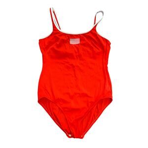 Lands End Women's One Piece Swimsuit XL 18 Red American Flag Modest